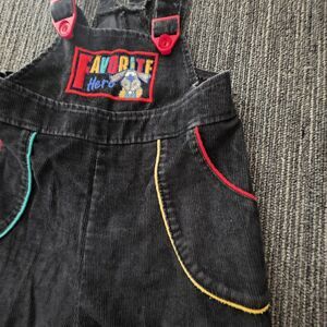 Vintage Buster Brown Boys 24 Month Black Corduroy Overalls Favorite Hero Dog